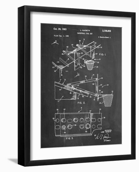 Basketball Goal With Backboard Patent 1960-null-Framed Art Print