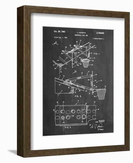 Basketball Goal With Backboard Patent 1960-null-Framed Art Print