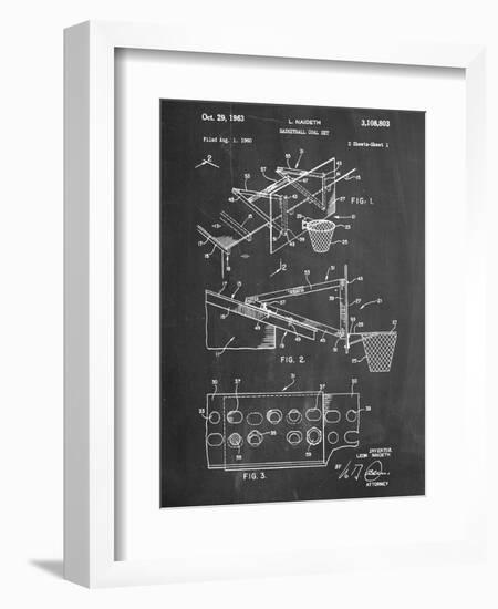 Basketball Goal With Backboard Patent 1960-null-Framed Art Print