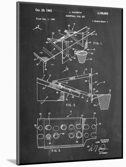 Basketball Goal With Backboard Patent 1960-null-Mounted Art Print