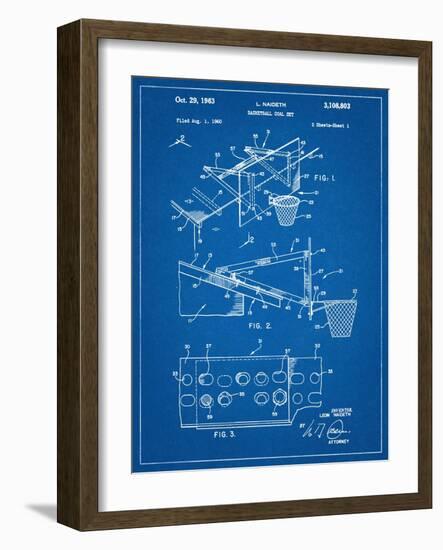 Basketball Goal With Backboard Patent 1960-null-Framed Art Print