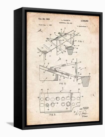 Basketball Goal With Backboard Patent 1960-Cole Borders-Framed Stretched Canvas