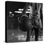 Basketball Held by Player Wilt Chamberlain, 1956-Frank Scherschel-Stretched Canvas