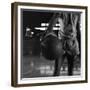 Basketball Held by Player Wilt Chamberlain, 1956-Frank Scherschel-Framed Photographic Print