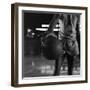 Basketball Held by Player Wilt Chamberlain, 1956-Frank Scherschel-Framed Photographic Print