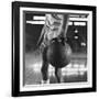 Basketball Held by Player Wilt Chamberlain, 1956-Frank Scherschel-Framed Photographic Print