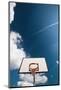 Basketball Hoop against  Lovely Blue Summer Sky with Some Fluffy White Clouds-l i g h t p o e t-Mounted Photographic Print