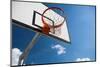 Basketball Hoop against  Lovely Blue Summer Sky with Some Fluffy White Clouds-l i g h t p o e t-Mounted Photographic Print