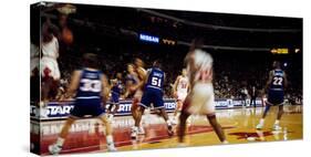 Basketball match in progress, Chicago Bulls, Chicago Stadium, Chicago, Cook County, Illinois, USA-null-Stretched Canvas