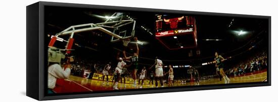 Basketball Match in Progress, Chicago Stadium, Chicago, Cook County, Illinois, USA-null-Framed Stretched Canvas