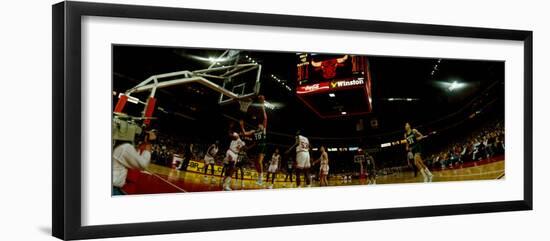Basketball Match in Progress, Chicago Stadium, Chicago, Cook County, Illinois, USA-null-Framed Premium Photographic Print