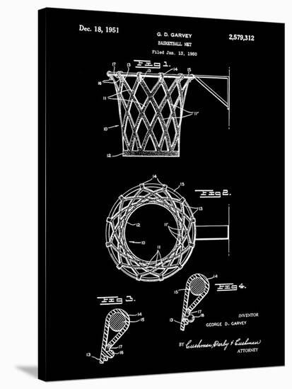 Basketball net, 1950-Black-Bill Cannon-Stretched Canvas