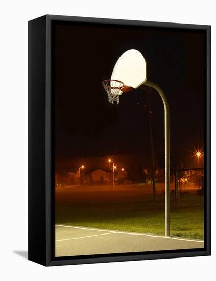 Basketball Net and Court-null-Framed Stretched Canvas