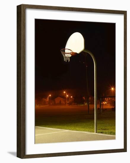 Basketball Net and Court-null-Framed Photographic Print