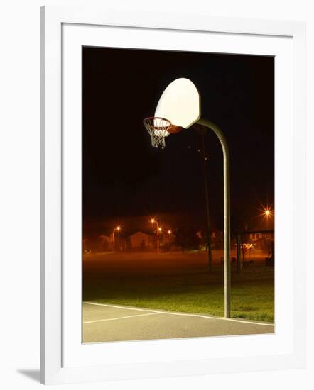 Basketball Net and Court-null-Framed Photographic Print