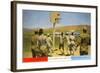 Basketball on Army Base, Salt Lake City, Utah-null-Framed Art Print