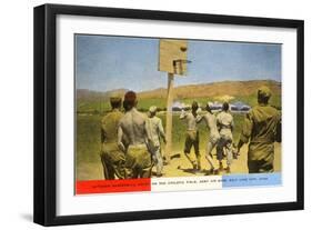 Basketball on Army Base, Salt Lake City, Utah-null-Framed Art Print