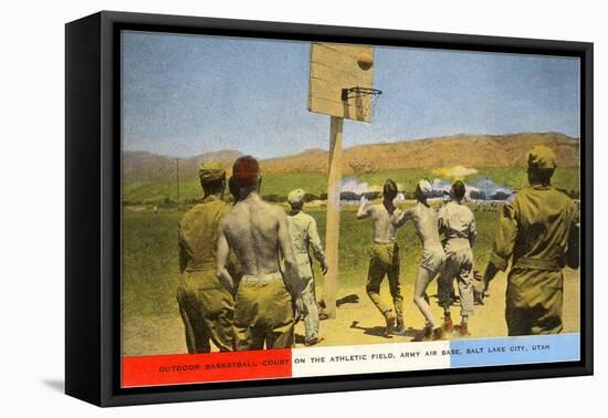 Basketball on Army Base, Salt Lake City, Utah-null-Framed Stretched Canvas