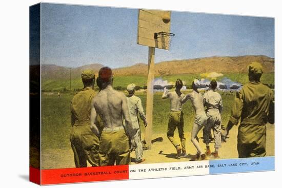 Basketball on Army Base, Salt Lake City, Utah-null-Stretched Canvas