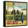 Basketball Orange Label - Claremont, CA-Lantern Press-Framed Stretched Canvas