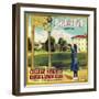 Basketball Orange Label - Claremont, CA-Lantern Press-Framed Art Print