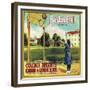 Basketball Orange Label - Claremont, CA-Lantern Press-Framed Premium Giclee Print