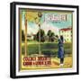 Basketball Orange Label - Claremont, CA-Lantern Press-Framed Premium Giclee Print