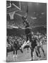 Basketball Player Wilt Chamberlain During Game Against the Celtics-George Silk-Mounted Premium Photographic Print