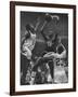 Basketball Players Bill Russell and Wilt Chamberlain During Game-George Silk-Framed Premium Photographic Print