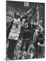 Basketball Players Bill Russell and Wilt Chamberlain During Game-George Silk-Mounted Premium Photographic Print