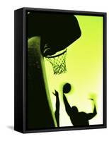 Basketball Silhouette-null-Framed Stretched Canvas