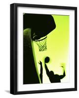 Basketball Silhouette-null-Framed Premium Photographic Print