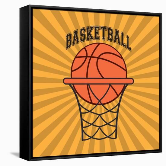 Basketball Sport Design-Jemastock-Framed Stretched Canvas