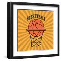 Basketball Sport Design-Jemastock-Framed Art Print