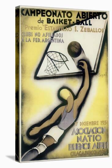 Basketball-Vintage Apple Collection-Stretched Canvas
