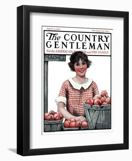 "Baskets of Peaches," Country Gentleman Cover, August 4, 1923-Katherine R. Wireman-Framed Giclee Print