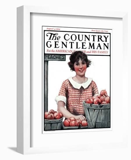 "Baskets of Peaches," Country Gentleman Cover, August 4, 1923-Katherine R. Wireman-Framed Giclee Print