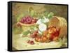 Baskets of Strawberries, Raspberries and Convolvulus-Eloise Harriet Stannard-Framed Stretched Canvas