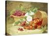 Baskets of Strawberries, Raspberries and Convolvulus-Eloise Harriet Stannard-Stretched Canvas