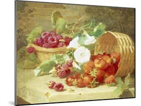 Baskets of Strawberries, Raspberries and Convolvulus-Eloise Harriet Stannard-Mounted Giclee Print