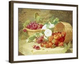 Baskets of Strawberries, Raspberries and Convolvulus-Eloise Harriet Stannard-Framed Giclee Print