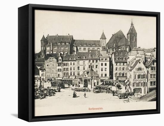 Basle - Switzerland - Barfusserplatz-null-Framed Stretched Canvas