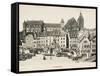 Basle - Switzerland - Barfusserplatz-null-Framed Stretched Canvas