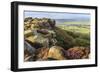 Baslow Edge, early autumn heather, view to Baslow village, Peak District Nat'l Park, England-Eleanor Scriven-Framed Photographic Print