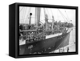 Basque Refugee Children from Bilbao Crowd the Deck of the Barcelona Liner Habana-null-Framed Stretched Canvas