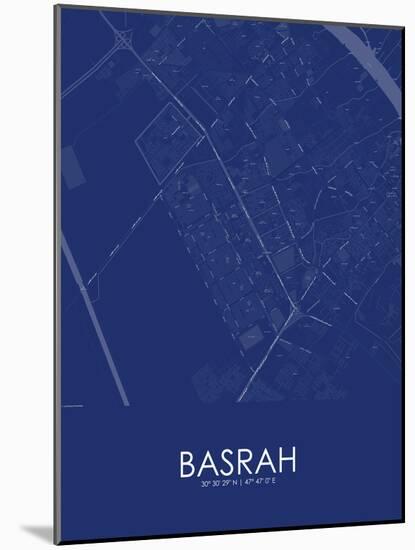 Basrah, Iraq Blue Map-null-Mounted Poster