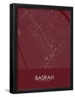 Basrah, Iraq Red Map-null-Framed Poster