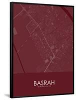 Basrah, Iraq Red Map-null-Framed Poster