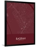 Basrah, Iraq Red Map-null-Framed Poster