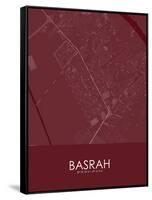 Basrah, Iraq Red Map-null-Framed Stretched Canvas